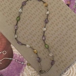 Rare Silpada Sterling Silver Semi-Precious Stone Toggle Clasp Necklace N0840